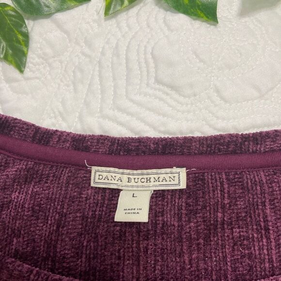 Dana Buchman Magenta Chenille Knit  Top Soft Textured Pullover Sweater - Picture 4 of 5